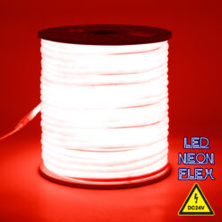 GLOBOSTAR® NEOTUBE 70583 Ταινία Neon Flex LED 12W/m 600lm/m 360° DC 24V Αδιάβροχο IP65 120 x SMD2835 Chip/m Κόκκινο Dimmable - Sanan SMD Chip - Μ100 x Π1.3 x Υ1.3cm - 3 Χρόνια Εγγύηση
