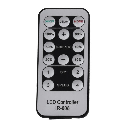 GLOBOSTAR® NEOTUBE-A 70646 Dimmer / Controller με IR Ασύρματο Χειριστήριο 6A 1380W AC 220-240V σε DC 220-240V για έως 100 Μέτρα Neon Flex LED Αδιάβροχο IP44 Dimmable – Λευκό – Μ57 x 5 x Υ3.5cm – 2 Χρόνια Εγγύηση