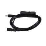 GLOBOSTAR® STRIPDC 70681 Ταχυσύνδεσμος DC Jack 5.5×2.1mm Θηλυκός σε Αρσενικό με Διακόπτη On/Off IP20 – Μαύρο – Μ185 x Π1.9 x Υ1.5cm