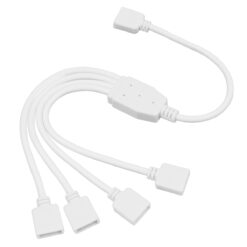 GLOBOSTAR® STRIPCON 70695 Ταχυσύνδεσμος 4 Pin για Ταινία LED RGB σε 4 x 4 Pin Θηλυκούς Σύνδεσμους IP20 – Λευκό – Μ30 x Π1.8 x Υ0.9cm