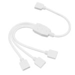 GLOBOSTAR® STRIPCON 70727 Ταχυσύνδεσμος 4 Pin για Ταινία LED RGB σε 3 x 4 Pin Θηλυκούς Σύνδεσμους IP20 – Λευκό – Μ30 x Π1.8 x Υ0.9cm