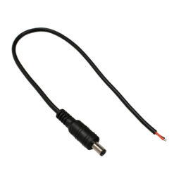 GLOBOSTAR® STRIPDC 70734 Ταχυσύνδεσμος DC Jack 5.5x2.1mm Αρσενικός για Ταινία LED IP20 - Μαύρο - Μ30 x Π2.1 x Υ2.1cm