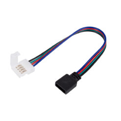 GLOBOSTAR® STRIPCON 70741 Ταχυσύνδεσμος για RGB Ταινία LED 10mm σε 4 Pin Θηλυκό Σύνδεσμο IP20 - Λευκό - Μ17 x Π1.5 x Υ0.4cm