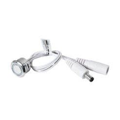 GLOBOSTAR® BUTTON 70790 Φωτιζόμενος Χωνευτός Διακόπτης Αφής On/Off & Push Dimming LED DC 12-24V 1 x 4A 96W Max IP20 Ψυχρό Λευκό 6000K - Μ2 x Π2 x Υ1.2cm - 2 Χρόνια Εγγύηση