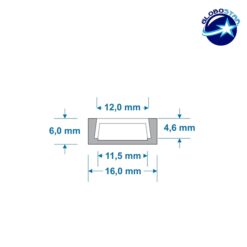 Alternative view of GLOBOSTAR® ALP-LINEAR ALPINA 70801-1M Επιφανειακό Προφίλ Αλουμινίου με Λευκό Γαλακτερό Συρόμενο Κάλυμμα για Ταινίες LED IP20 - Ασημί & Λευκό - Μ100 x Π1.6 x Υ0.6cm