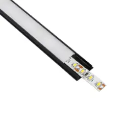Alternative view of GLOBOSTAR® ALP-LINEAR CURBARIO 70804-1M Επιφανειακό Εύκαμπτο Προφίλ Αλουμινίου με Λευκό Γαλακτερό Πατητό Κάλυμμα για Ταινίες LED IP20 - Μαύρο & Λευκό - Μ100 x Π1.8 x Υ0.5cm