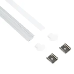 Alternative view of GLOBOSTAR® ALP-LINEAR RECCA 70807-1M Χωνευτό Προφίλ Αλουμινίου με Λευκό Γαλακτερό Πατητό Κάλυμμα για Ταινίες LED IP20 - Ασημί & Λευκό - Μ102 x Π2.2 x Υ0.8cm