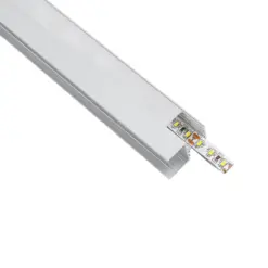Alternative view of GLOBOSTAR® ALP-R-SHELF DODA 70814-1M Χωνευτό Προφίλ Αλουμινίου Ειδικό για Φωτισμό Ραφιού 18mm με Λευκό Γαλακτερό Πατητό Κάλυμμα για Ταινίες LED IP20 - Ασημί & Λευκό - Μ100 x Π1.5 x Υ2cm