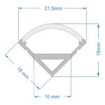 GLOBOSTAR® ALP-CORNER LINEO 70815-3M Επιφανειακό Γωνιακό Προφίλ Αλουμινίου με Λευκό Γαλακτερό Πατητό Κάλυμμα για Ταινίες LED IP20 – Ασημί & Λευκό – Μ300 x Π1.6 x Υ1.6cm – Πακέτο 5 Τεμαχίων