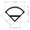 GLOBOSTAR® ALP-CORNER LINEO 70816-3M Επιφανειακό Γωνιακό Προφίλ Αλουμινίου με Μαύρο Φιμέ Πατητό Κάλυμμα για Ταινίες LED IP20 – Μαύρο – Μ300 x Π1.6 x Υ1.6cm – Πακέτο 5 Τεμαχίων