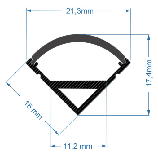 GLOBOSTAR® ALP-CORNER LINEO 70816-3M Επιφανειακό Γωνιακό Προφίλ Αλουμινίου με Μαύρο Φιμέ Πατητό Κάλυμμα για Ταινίες LED IP20 – Μαύρο – Μ300 x Π1.6 x Υ1.6cm – Πακέτο 5 Τεμαχίων