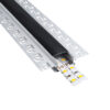 GloboStar® PLASTERBOARD-PROFILE 70820-3M Προφίλ Αλουμινίου – Βάση & Ψύκτρα Ταινίας LED με Μαύρο Φιμέ Κάλυμμα – Χωνευτή Χρήση σε Γυψοσανίδα – Trimless – Πατητό Κάλυμμα – Ασημί – 3 Μέτρα – Πακέτο 5 Τεμαχίων – Μ300 x Π6.7 x Υ1.4cm