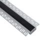 GloboStar® PLASTERBOARD-PROFILE 70820-3M Προφίλ Αλουμινίου – Βάση & Ψύκτρα Ταινίας LED με Μαύρο Φιμέ Κάλυμμα – Χωνευτή Χρήση σε Γυψοσανίδα – Trimless – Πατητό Κάλυμμα – Ασημί – 3 Μέτρα – Πακέτο 5 Τεμαχίων – Μ300 x Π6.7 x Υ1.4cm