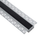 GloboStar® PLASTERBOARD-PROFILE 70820-3M Προφίλ Αλουμινίου – Βάση & Ψύκτρα Ταινίας LED με Μαύρο Φιμέ Κάλυμμα – Χωνευτή Χρήση σε Γυψοσανίδα – Trimless – Πατητό Κάλυμμα – Ασημί – 3 Μέτρα – Πακέτο 5 Τεμαχίων – Μ300 x Π6.7 x Υ1.4cm