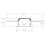 GloboStar® PLASTERBOARD-PROFILE 70820-3M Προφίλ Αλουμινίου – Βάση & Ψύκτρα Ταινίας LED με Μαύρο Φιμέ Κάλυμμα – Χωνευτή Χρήση σε Γυψοσανίδα – Trimless – Πατητό Κάλυμμα – Ασημί – 3 Μέτρα – Πακέτο 5 Τεμαχίων – Μ300 x Π6.7 x Υ1.4cm
