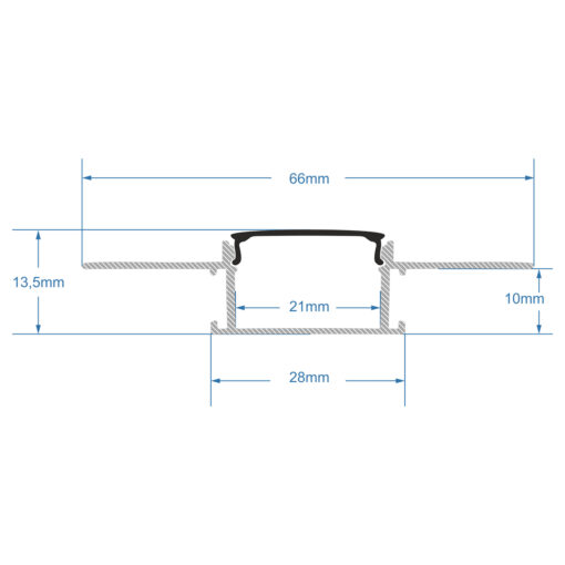GloboStar® PLASTERBOARD-PROFILE 70820-3M Προφίλ Αλουμινίου – Βάση & Ψύκτρα Ταινίας LED με Μαύρο Φιμέ Κάλυμμα – Χωνευτή Χρήση σε Γυψοσανίδα – Trimless – Πατητό Κάλυμμα – Ασημί – 3 Μέτρα – Πακέτο 5 Τεμαχίων – Μ300 x Π6.7 x Υ1.4cm