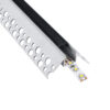 GloboStar® PLASTERBOARD-PROFILE 70822-3M Προφίλ Αλουμινίου – Βάση & Ψύκτρα Ταινίας LED με Μαύρο Φιμέ Κάλυμμα – Χωνευτή Γωνιακή Χρήση σε Εξωτερική Γωνία Γυψοσανίδας – Trimless – Πατητό Κάλυμμα – Ασημί – 3 Μέτρα – Πακέτο 5 Τεμαχίων – Μ300 x Π4.5 x Υ2cm