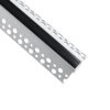GloboStar® PLASTERBOARD-PROFILE 70822-3M Προφίλ Αλουμινίου – Βάση & Ψύκτρα Ταινίας LED με Μαύρο Φιμέ Κάλυμμα – Χωνευτή Γωνιακή Χρήση σε Εξωτερική Γωνία Γυψοσανίδας – Trimless – Πατητό Κάλυμμα – Ασημί – 3 Μέτρα – Πακέτο 5 Τεμαχίων – Μ300 x Π4.5 x Υ2cm