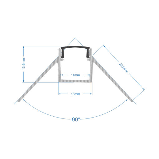 GloboStar® PLASTERBOARD-PROFILE 70822-3M Προφίλ Αλουμινίου – Βάση & Ψύκτρα Ταινίας LED με Μαύρο Φιμέ Κάλυμμα – Χωνευτή Γωνιακή Χρήση σε Εξωτερική Γωνία Γυψοσανίδας – Trimless – Πατητό Κάλυμμα – Ασημί – 3 Μέτρα – Πακέτο 5 Τεμαχίων – Μ300 x Π4.5 x Υ2cm