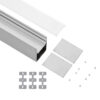 GloboStar® SURFACEPENDANT-PROFILE 70826-3M Προφίλ Αλουμινίου – Βάση & Ψύκτρα Ταινίας LED με Λευκό Γαλακτερό Κάλυμμα – Επιφανειακή & Κρεμαστή Χρήση – Πατητό Κάλυμμα – Ασημί – 3 Μέτρα – Μ300 x Π5 x Υ7cm