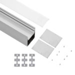 GloboStar® SURFACEPENDANT-PROFILE 70826-3M Προφίλ Αλουμινίου – Βάση & Ψύκτρα Ταινίας LED με Λευκό Γαλακτερό Κάλυμμα – Επιφανειακή & Κρεμαστή Χρήση – Πατητό Κάλυμμα – Ασημί – 3 Μέτρα – Μ300 x Π5 x Υ7cm