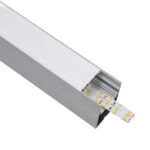 GloboStar® SURFACEPENDANT-PROFILE 70826-3M Προφίλ Αλουμινίου – Βάση & Ψύκτρα Ταινίας LED με Λευκό Γαλακτερό Κάλυμμα – Επιφανειακή & Κρεμαστή Χρήση – Πατητό Κάλυμμα – Ασημί – 3 Μέτρα – Μ300 x Π5 x Υ7cm