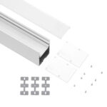 GloboStar® SURFACEPENDANT-PROFILE 70827-3M Προφίλ Αλουμινίου – Βάση & Ψύκτρα Ταινίας LED με Λευκό Γαλακτερό Κάλυμμα – Επιφανειακή & Κρεμαστή Χρήση – Πατητό Κάλυμμα – Λευκό – 3 Μέτρα – Μ300 x Π5 x Υ7cm