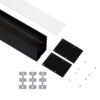 GLOBOSTAR® ALP-LINEAR VERTEX 70828-3M Επιφανειακό Προφίλ Αλουμινίου με Λευκό Γαλακτερό Πατητό Κάλυμμα για Ταινίες LED IP20 – Μαύρο & Λευκό – Μ300 x Π5 x Υ7cm