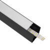GLOBOSTAR® ALP-LINEAR VERTEX 70828-3M Επιφανειακό Προφίλ Αλουμινίου με Λευκό Γαλακτερό Πατητό Κάλυμμα για Ταινίες LED IP20 – Μαύρο & Λευκό – Μ300 x Π5 x Υ7cm