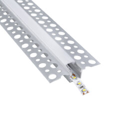 Alternative view of GLOBOSTAR® ALP-PLASTERIN GYPSO 70838-1M Χωνευτό Προφίλ Αλουμινίου Ειδικό για Γυψοσανίδα με Λευκό Γαλακτερό Πατητό Κάλυμμα για Ταινίες LED IP20 - Ασημί & Λευκό - Μ100 x Π5.6 x Υ1.5cm