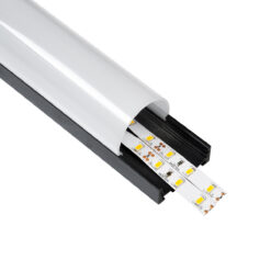 Alternative view of GloboStar® SURFACEPENDANT-PROFILE 70872-1M Προφίλ Αλουμινίου - Βάση & Ψύκτρα Ταινίας LED με Λευκό Γαλακτερό Κάλυμμα - Επιφανειακή & Κρεμαστή Χρήση - Πατητό Κάλυμμα - Μαύρο - 1 Μέτρα - Μ100 x Π4.5 x Υ4.2cm