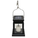 GLOBOSTAR® LANTERNIA 71506 Διακοσμητικό Φαναράκι LED 1W 50lm 180° DC 5V με Φωτοβολταϊκό Panel 5V 0.1W & Επαναφορτιζόμενη Μπαταρία Li-ion 3.2V 120mAh Αδιάβροχο IP65 Ultra Θερμό Λευκό 1600K – Μ9 x Π9 x Υ12.5cm – 1 Χρόνο Εγγύηση