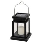 GLOBOSTAR® LANTERNIA 71506 Διακοσμητικό Φαναράκι LED 1W 50lm 180° DC 5V με Φωτοβολταϊκό Panel 5V 0.1W & Επαναφορτιζόμενη Μπαταρία Li-ion 3.2V 120mAh Αδιάβροχο IP65 Ultra Θερμό Λευκό 1600K – Μ9 x Π9 x Υ12.5cm – 1 Χρόνο Εγγύηση