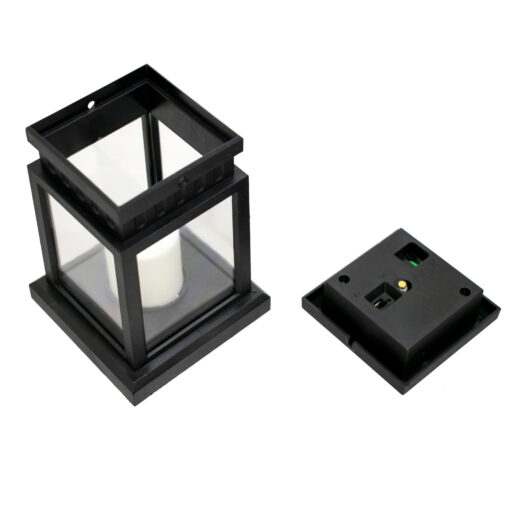 GLOBOSTAR® LANTERNIA 71506 Διακοσμητικό Φαναράκι LED 1W 50lm 180° DC 5V με Φωτοβολταϊκό Panel 5V 0.1W & Επαναφορτιζόμενη Μπαταρία Li-ion 3.2V 120mAh Αδιάβροχο IP65 Ultra Θερμό Λευκό 1600K – Μ9 x Π9 x Υ12.5cm – 1 Χρόνο Εγγύηση