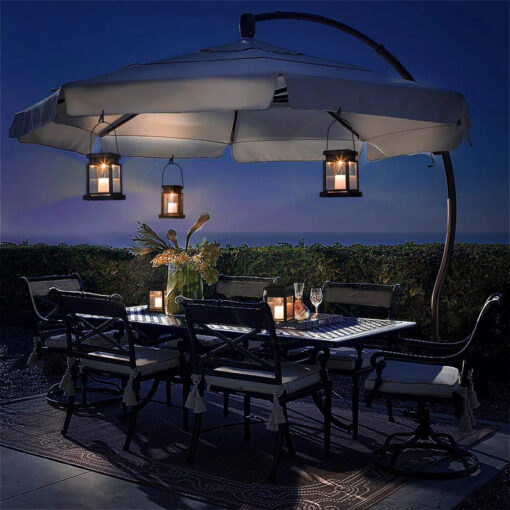 GLOBOSTAR® LANTERNIA 71506 Διακοσμητικό Φαναράκι LED 1W 50lm 180° DC 5V με Φωτοβολταϊκό Panel 5V 0.1W & Επαναφορτιζόμενη Μπαταρία Li-ion 3.2V 120mAh Αδιάβροχο IP65 Ultra Θερμό Λευκό 1600K – Μ9 x Π9 x Υ12.5cm – 1 Χρόνο Εγγύηση