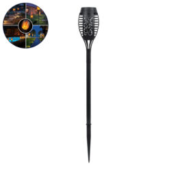 GLOBOSTAR® SOLARDECOR 71527 Διακοσμητικό Φωτιστικό Κήπου LED 3W 100lm 180° DC 5V με Φωτοβολταϊκό Panel 5V 0.2W & Επαναφορτιζόμενη Μπαταρία Li-ion 3.2V 600mAh Αδιάβροχο IP65 Πορτοκαλί με Εφέ Φλόγας - Μ7 x Π7 x Υ50cm - 2 Χρόνια Εγγύηση