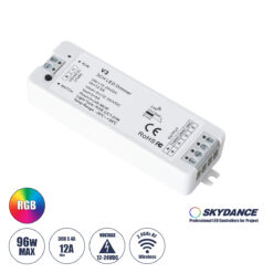 GloboStar® 71546 V3 SKYDANCE DC RF 2.4Ghz Dimmer High Speed Controller 3 Καναλιών DC 12-24V 3 x 5A 96W - Max 12A 288W - IP20 Μ10 x Π3.5 x Υ2cm - 5 Years Warranty