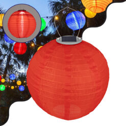 Alternative view of GloboStar® 71592 Αυτόνομο Ηλιακό Φωτιστικό Υφασμάτινη Κόκκινη Μπάλα Φ30cm LED SMD 1W 100lm με Ενσωματωμένη Μπαταρία 1200mAh - Φωτοβολταϊκό Πάνελ με Αισθητήρα Ημέρας-Νύχτας Αδιάβροχο IP65 Ψυχρό Λευκό 6000K