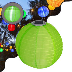 Alternative view of GloboStar® 71593 Αυτόνομο Ηλιακό Φωτιστικό Υφασμάτινη Πράσινη Μπάλα Φ30cm LED SMD 1W 100lm με Ενσωματωμένη Μπαταρία 1200mAh - Φωτοβολταϊκό Πάνελ με Αισθητήρα Ημέρας-Νύχτας Αδιάβροχο IP65 Ψυχρό Λευκό 6000K