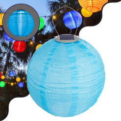 Alternative view of GloboStar® 71594 Αυτόνομο Ηλιακό Φωτιστικό Υφασμάτινη Γαλάζια Μπάλα Φ30cm LED SMD 1W 100lm με Ενσωματωμένη Μπαταρία 1200mAh - Φωτοβολταϊκό Πάνελ με Αισθητήρα Ημέρας-Νύχτας Αδιάβροχο IP65 Ψυχρό Λευκό 6000K