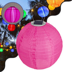 Alternative view of GloboStar® 71596 Αυτόνομο Ηλιακό Φωτιστικό Υφασμάτινη Φούξια Μπάλα Φ30cm LED SMD 1W 100lm με Ενσωματωμένη Μπαταρία 1200mAh - Φωτοβολταϊκό Πάνελ με Αισθητήρα Ημέρας-Νύχτας Αδιάβροχο IP65 Ψυχρό Λευκό 6000K