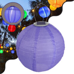 Alternative view of GloboStar® 71597 Αυτόνομο Ηλιακό Φωτιστικό Υφασμάτινη Μωβ Μπάλα Φ30cm LED SMD 1W 100lm με Ενσωματωμένη Μπαταρία 1200mAh - Φωτοβολταϊκό Πάνελ με Αισθητήρα Ημέρας-Νύχτας Αδιάβροχο IP65 Ψυχρό Λευκό 6000K