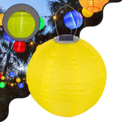 Alternative view of GloboStar® 71599 Αυτόνομο Ηλιακό Φωτιστικό Υφασμάτινη Κίτρινη Μπάλα Φ30cm LED SMD 1W 100lm με Ενσωματωμένη Μπαταρία 1200mAh - Φωτοβολταϊκό Πάνελ με Αισθητήρα Ημέρας-Νύχτας Αδιάβροχο IP65 Ψυχρό Λευκό 6000K