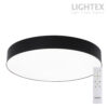 OLAF LED Φωτιστικό Οροφής 72W 6100 lm 3000K–6500K Dimmable με Τηλεχειριστήριο Μαύρο – Lightex 725RL0003034