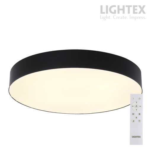 OLAF LED Φωτιστικό Οροφής 72W 6100 lm 3000K–6500K Dimmable με Τηλεχειριστήριο Μαύρο – Lightex 725RL0003034