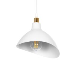 Alternative view of GLOBOSTAR® RIVE 203-0141 Μοντέρνο Κρεμαστό Φωτιστικό Οροφής με Ντουί 1 x E27 AC 220-240V IP20 - Λευκό & Χρυσό - Μ22 x Π20 x Υ22cm