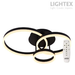 CATERINA LED Φωτιστικό Οροφής 60W 3220 lm 3000K–6500K με Τηλεχειριστήριο Μαύρο – Lightex 727RL0000136