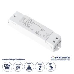 GLOBOSTAR® SKYDANCE-V1-S 73127DC Triac & Push Dimmer CV Τροφοδοτικό/Μετασχηματιστής SELV με 1 x 15A 720W Κανάλι AC 220-240V σε DC 12-48V 15A 720W Max IP20 - Triac & Push Dimming - Μ17.5 x Π4.5 x Υ2.5cm - 5 Χρόνια Εγγύηση