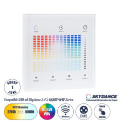 GLOBOSTAR® SKYDANCE-T15-S 73153 RF 2.4Ghz DMX Ασύρματο Χειριστήριο 1 Group για όλα τα SKYDANCE DMX512 Controller AC 100-240V Max 0.1A IP20 - Μ8.5 x Π8.5 x Υ3.5cm - 5 Χρόνια Εγγύηση
