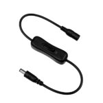 GLOBOSTAR® STRIPDC 73302 Ταχυσύνδεσμος DC Jack 5.5x2.1mm Θηλυκός σε Αρσενικό με Διακόπτη On/Off IP20 - Μαύρο - Μ35 x Π1.9 x Υ1.5cm